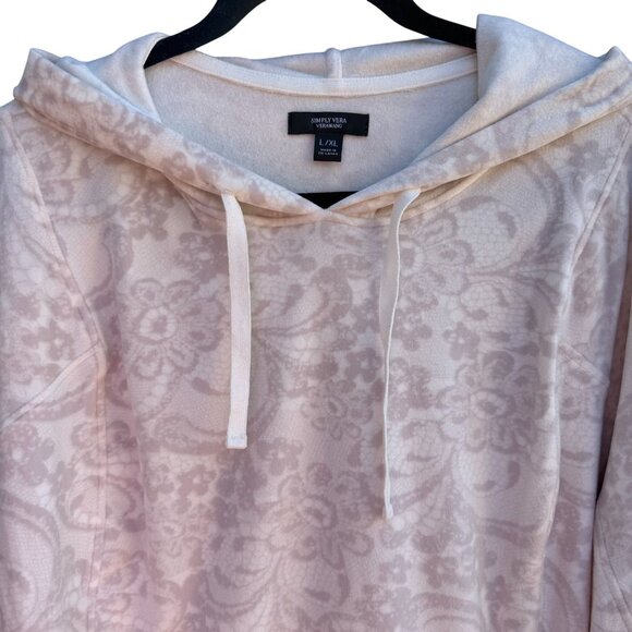 Simply Vera Wang Wondrous Sleepwear Fleece Hooded Poncho Sweatshirt L/XL Floral - Picture 6 of 10